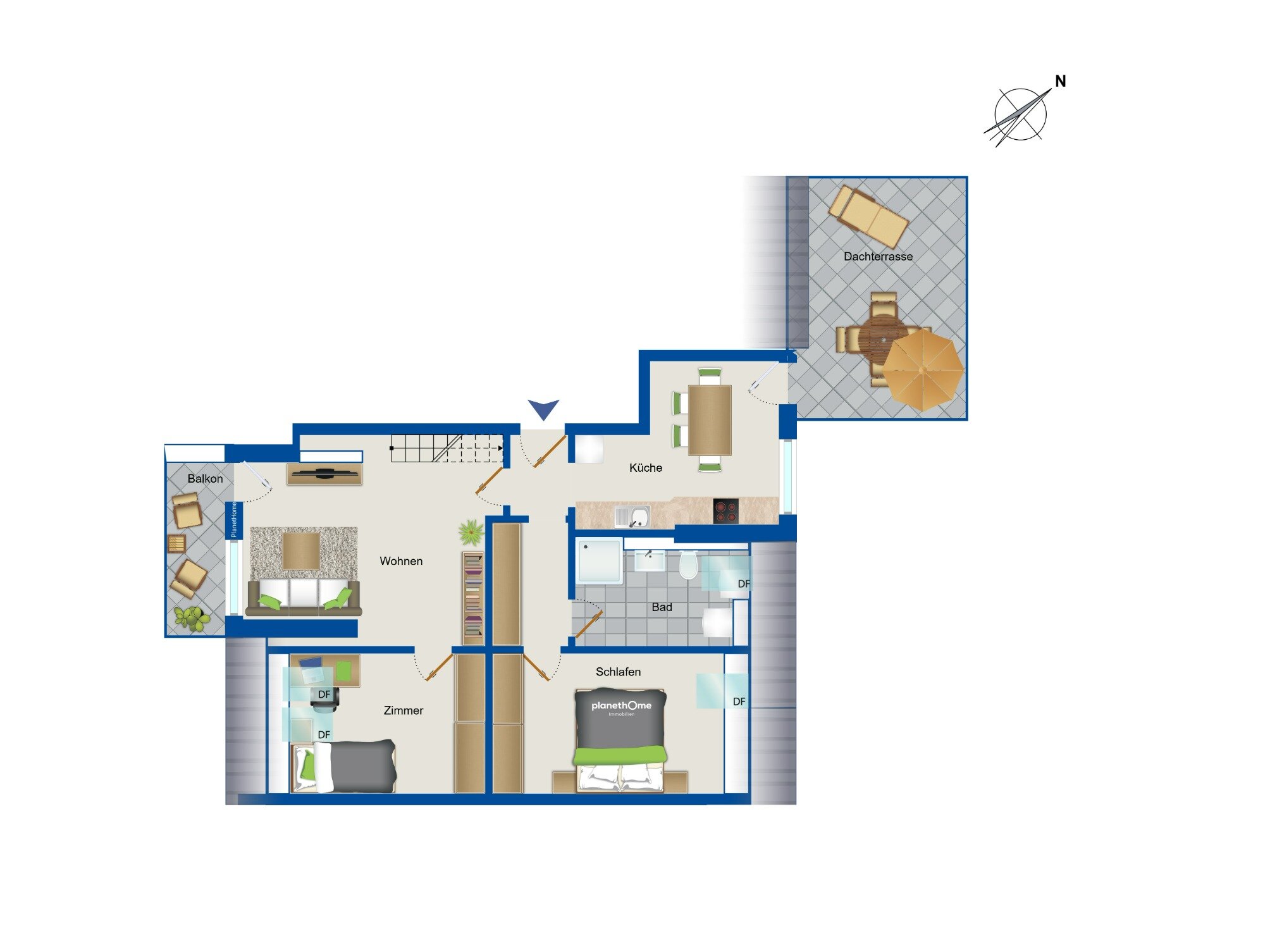 Wohnung zum Kauf 520.000 € 3 Zimmer 110,7 m²<br/>Wohnfläche 5.<br/>Geschoss Hassee Bezirk 4 Kiel 24113