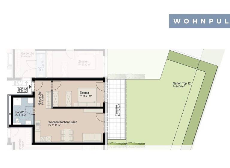 Wohnung zum Kauf - Erstbezug provisionsfrei 349.899 € 2 Zimmer 49,3 m² Oberperfuss 6173