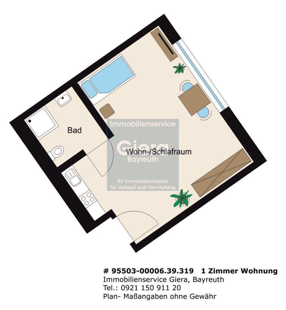 Wohnung zur Miete 360 € 1 Zimmer 33,6 m²<br/>Wohnfläche 3.<br/>Geschoss ab sofort<br/>Verfügbarkeit Steinanger 39 Pittersdorf Hummeltal 95503