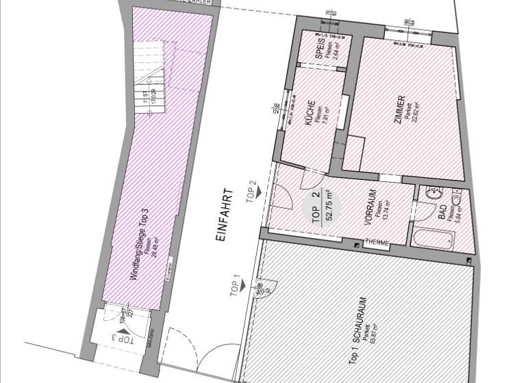 Büro zur Miete 1.600 € 5 Zimmer 185 m² Bürofläche Stockerau 2000