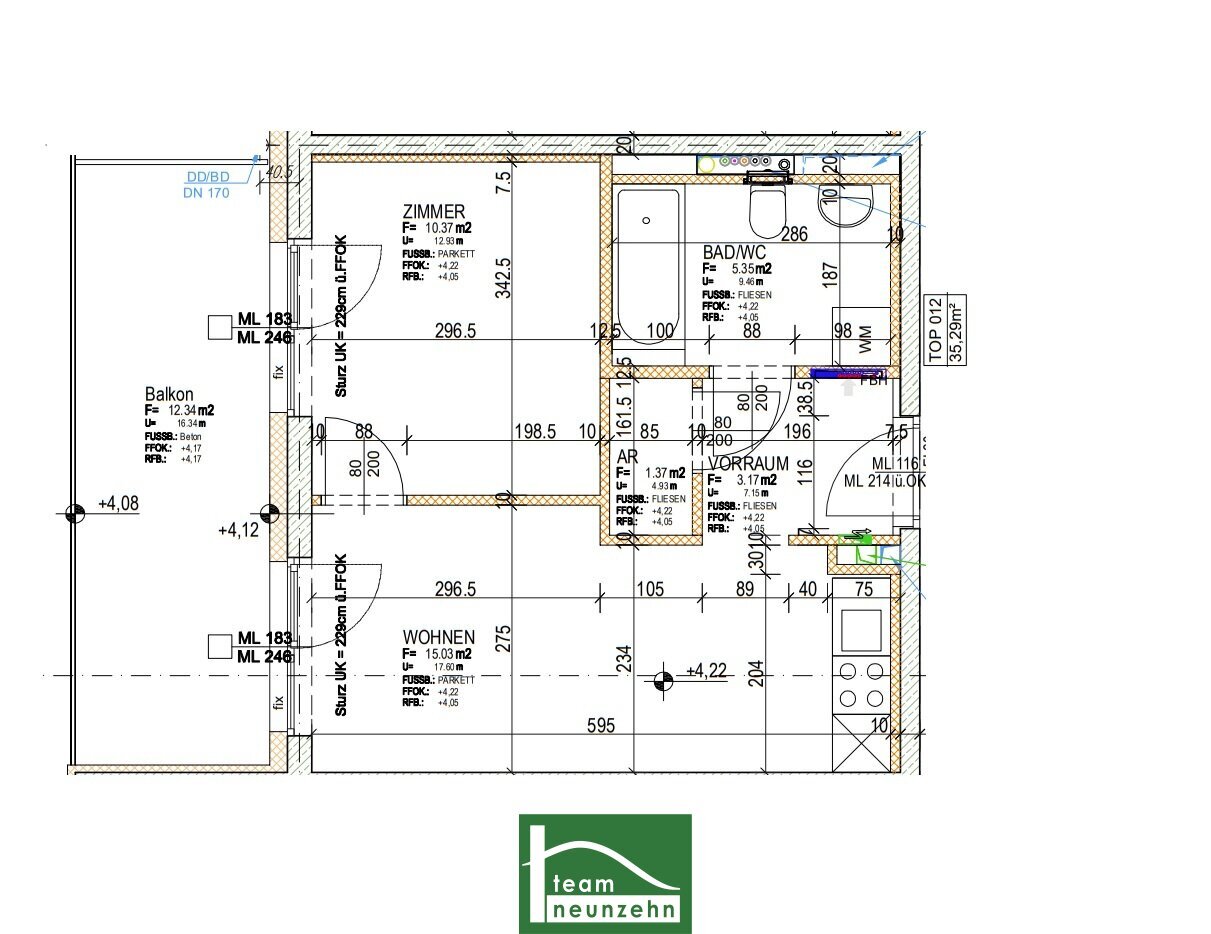 Wohnung zur Miete 441 € 2 Zimmer 35,3 m²<br/>Wohnfläche 1.<br/>Geschoss 01.02.2025<br/>Verfügbarkeit Brauquartier 15-17 Puntigam Graz 8055