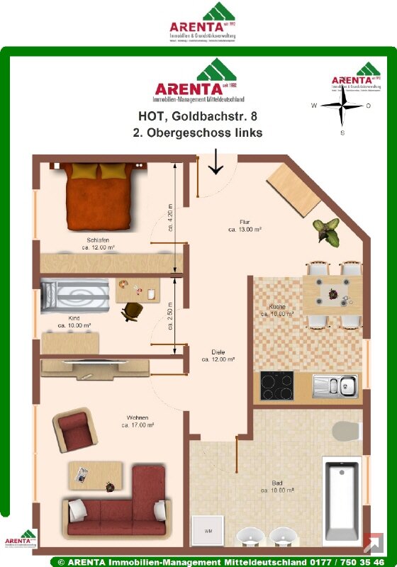 Wohnung zur Miete 399 € 3 Zimmer 87 m²<br/>Wohnfläche 1.<br/>Geschoss 01.12.2024<br/>Verfügbarkeit Goldbachstr. 8 Hohenstein-Ernstthal Hohenstein-Ernstthal 09337