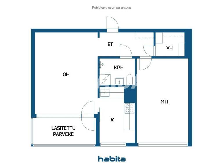 Studio zum Kauf 99.000 € 2 Zimmer 47,5 m² 3. Geschoss Kalteentie 4 Helsinki 00770