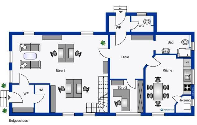 Büro-/Praxisfläche zum Kauf 239.000 € 5 Zimmer 120 m²<br/>Bürofläche Norden Norden 26506