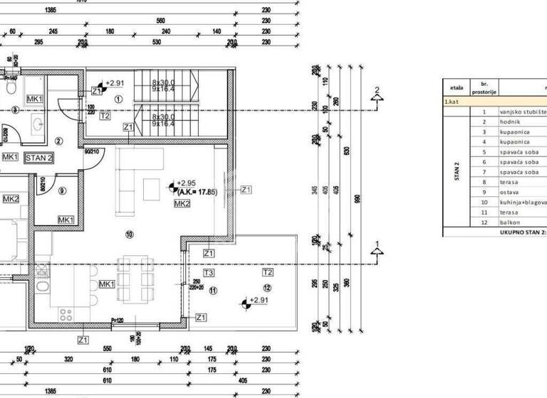 Wohnung zum Kauf 385.000 € 6 Zimmer 113 m² 1. Geschoss Kastela