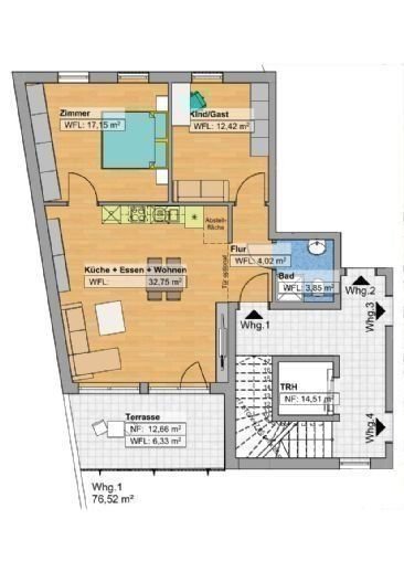 Apartment zum Kauf provisionsfrei 302.928 € 3 Zimmer 76,5 m²<br/>Wohnfläche 1.<br/>Geschoss Nürnberger Str. 16 Körle Körle 34327