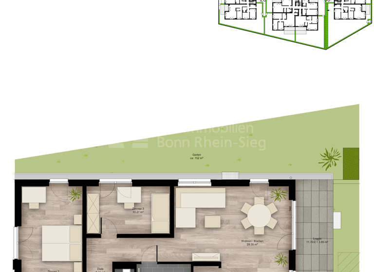 Wohnung zum Kauf - Erstbezug provisionsfrei 444.900 € 3 Zimmer 81,3 m² Elisabeth-Habeth-Weg 24-32 Witterschlick Alfter 53347