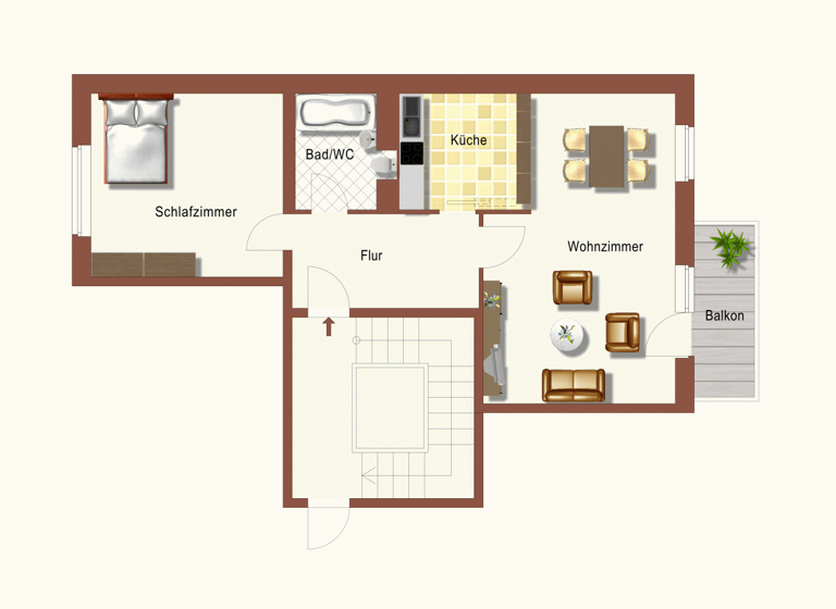 Wohnung zur Miete 345 € 2 Zimmer 50,7 m² EG Lindenstraße 33 Lübben Lübben (Spreewald) 15907