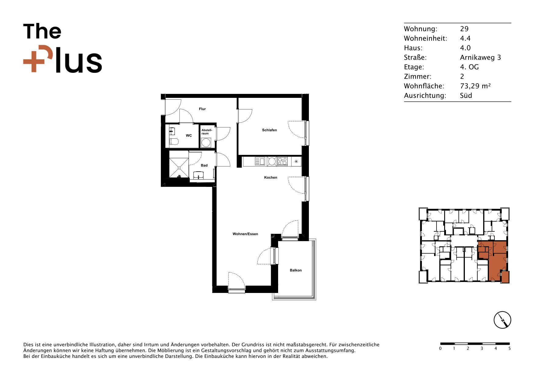 Wohnung zur Miete 880 € 2 Zimmer 73,3 m²<br/>Wohnfläche 4.<br/>Geschoss Arnikaweg 3 Reislingen Wolfsburg 38446