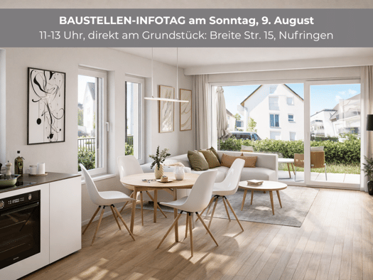 Terrassenwohnung zum Kauf - Neubau provisionsfrei als Kapitalanlage geeignet 539.000 € 3 Zimmer 74,4 m² teilbar ab 74,4 m² Breite Straße 15 Nufringen 71154