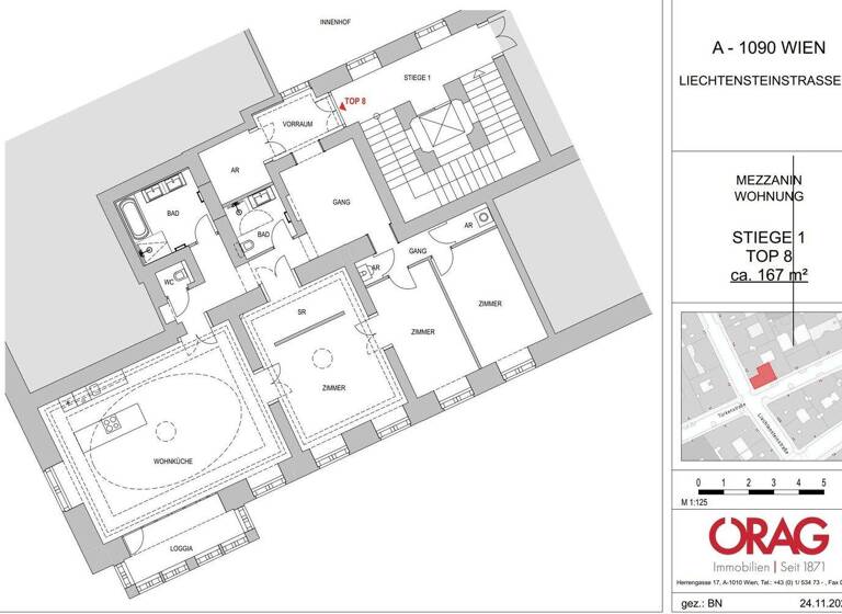 Wohnung zur Miete 2.274 € 4 Zimmer 167 m² 1. Geschoss Wien 1090