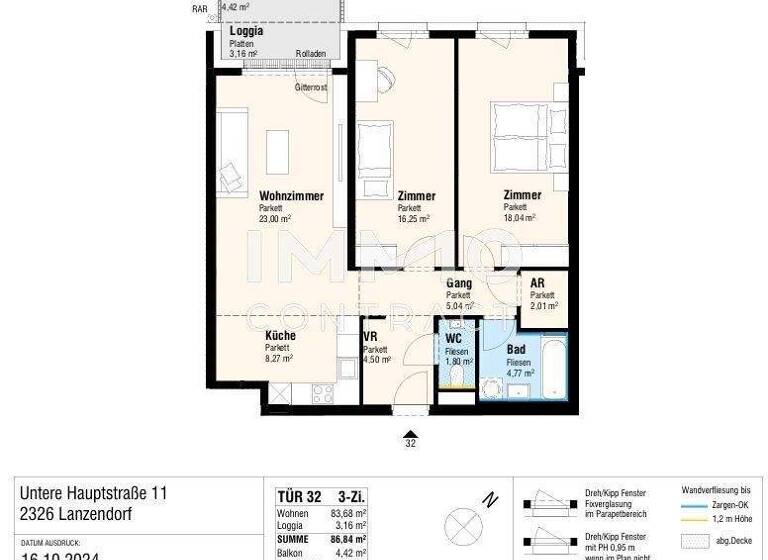 Wohnung zum Kauf - Erstbezug provisionsfrei 380.000 € 3 Zimmer 86,8 m² Lanzendorf 2326