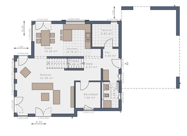 Einfamilienhaus zum Kauf provisionsfrei 1.311.490 € 6 Zimmer 158 m² 1.100 m² Grundstück Tüllingen Lörrach 79539