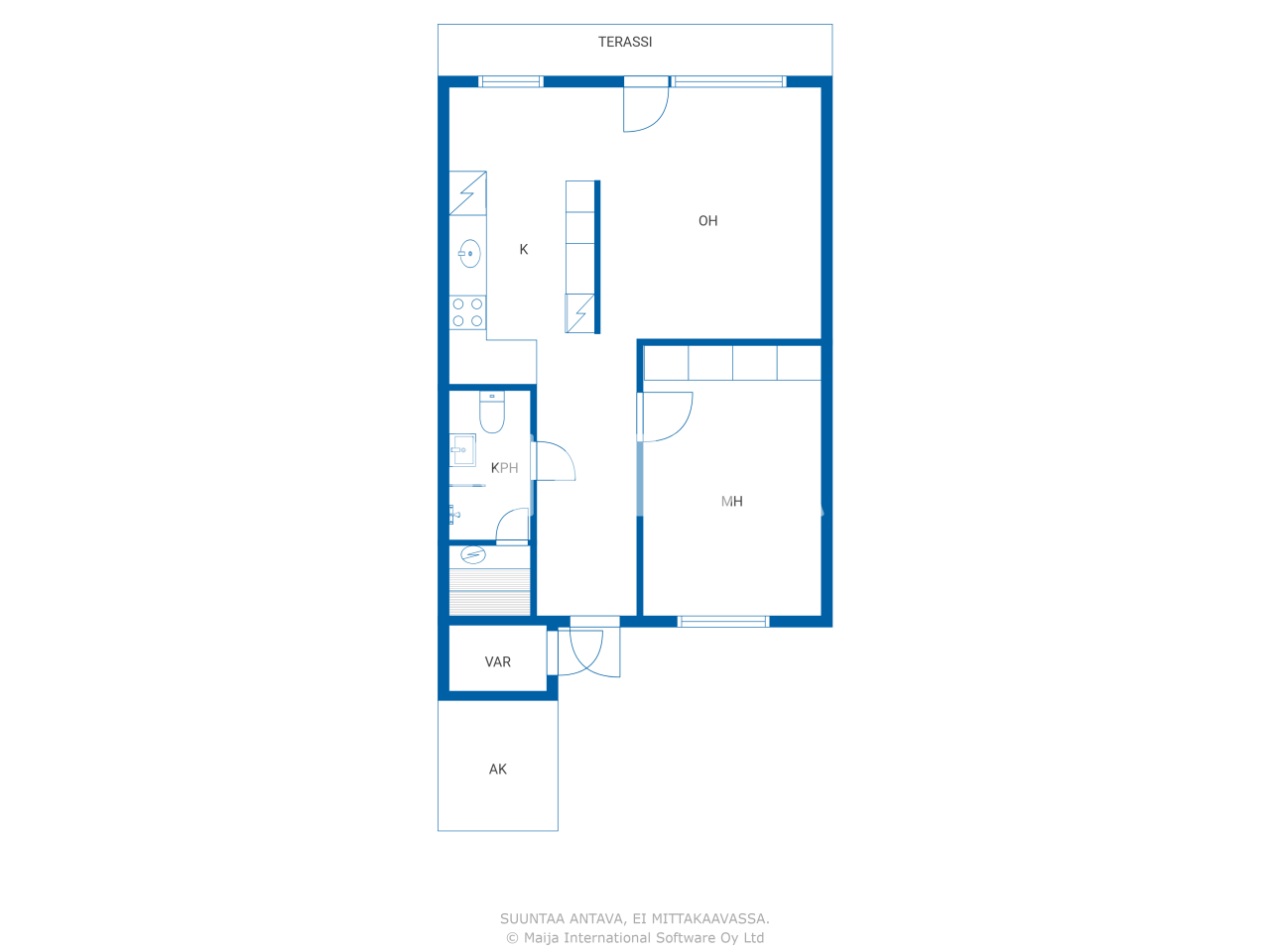 Reihenmittelhaus zum Kauf 62.000 € 2 Zimmer 64,5 m²<br/>Wohnfläche 1.500 m²<br/>Grundstück Moisiopolku 8 Kouvola 45360