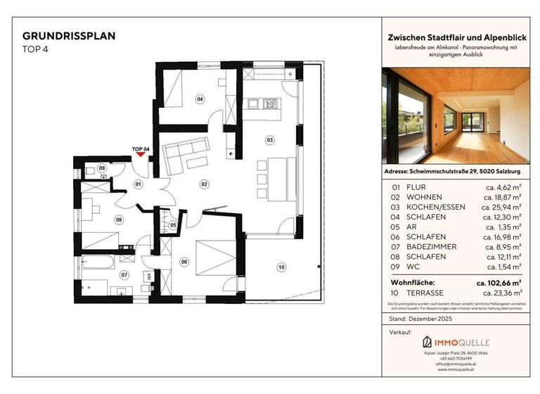 Wohnung zum Kauf - Erstbezug 1.195.000 € 4 Zimmer 102,7 m² 1. Geschoss Salzburg 5020