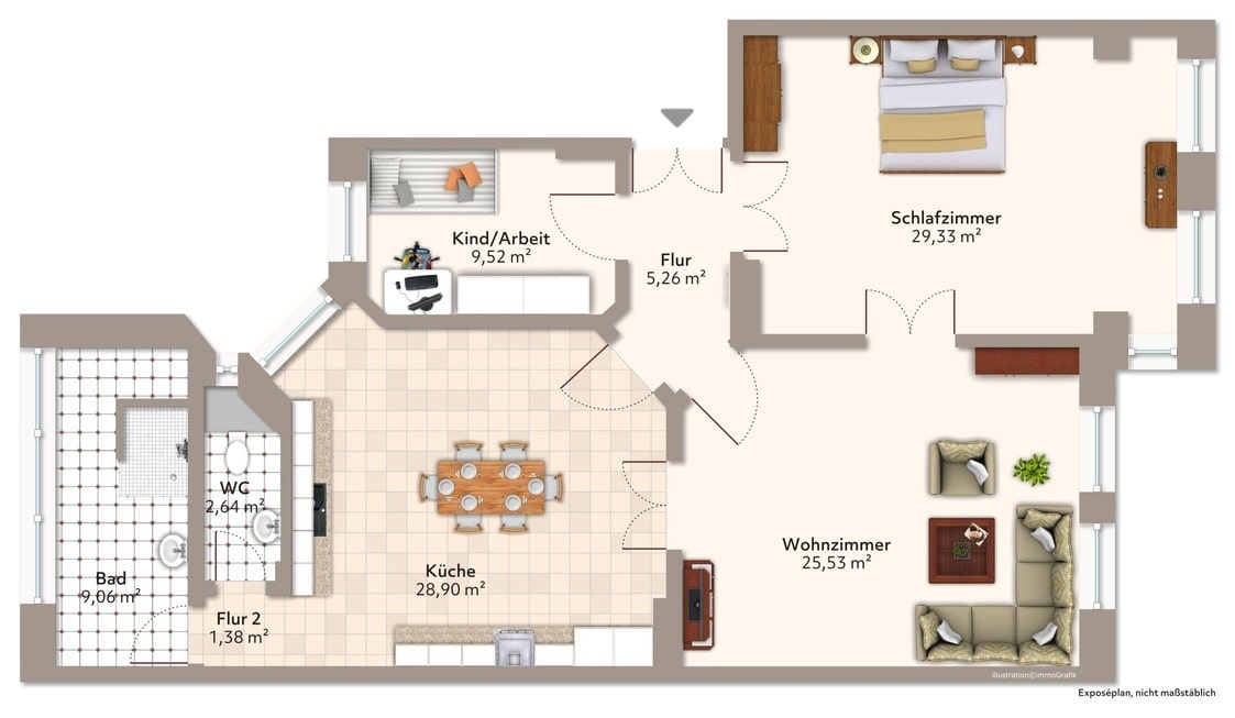 Wohnung zur Miete 903 € 3 Zimmer 112,9 m²<br/>Wohnfläche 3.<br/>Geschoss ab sofort<br/>Verfügbarkeit Otto-von-Guericke-Straße 48 Hasselbachplatzviertel Magdeburg, Altstadt 39104