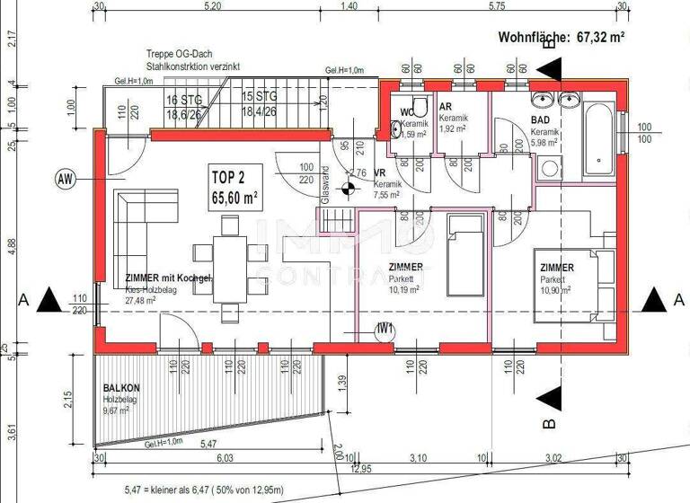 Wohnung zum Kauf 495.000 € 3 Zimmer 67,3 m² frei ab sofort Wien 1220