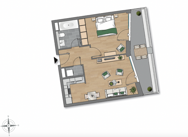 Wohnung zur Miete 850 € 2 Zimmer 56 m² 5. Geschoss frei ab 01.05.2026 Annenstraße 1 Wilsdruffer Vorstadt/Seevorstadt-West Dresden 01067