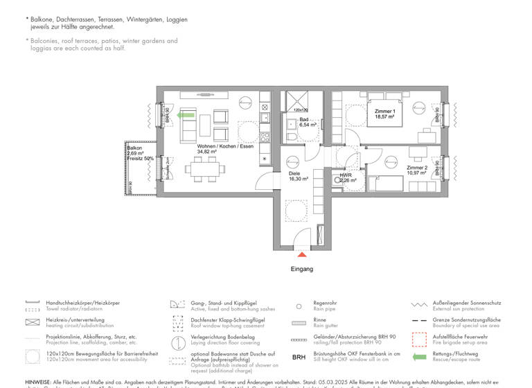 Wohnung zum Kauf - Neubau 740.000 € 3 Zimmer 92,2 m² 1. Geschoss Schwedische Allee 37 Krampnitz Potsdam 14476