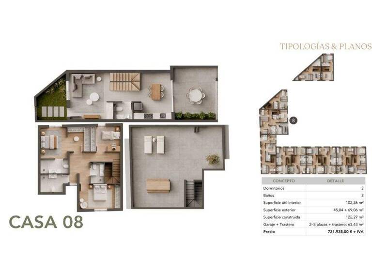 Reihenmittelhaus zum Kauf - Erstbezug provisionsfrei 731.935 € 4 Zimmer 102,4 m² 100 m² Grundstück Son Ferriol 07198
