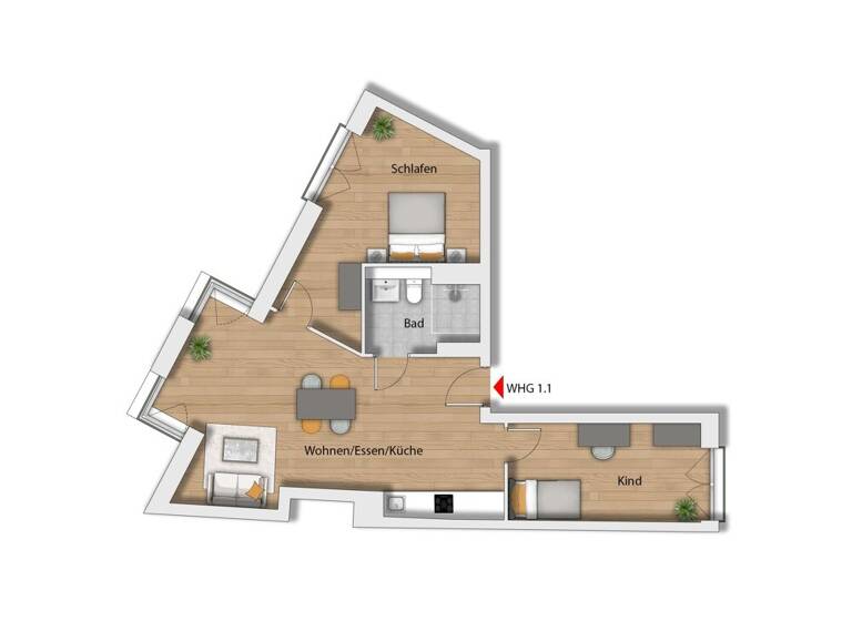 Wohnung zum Kauf provisionsfrei 424.900 € 3 Zimmer 64,5 m² 3. Geschoss Großkölnstr. 53-55 Aachen 52062