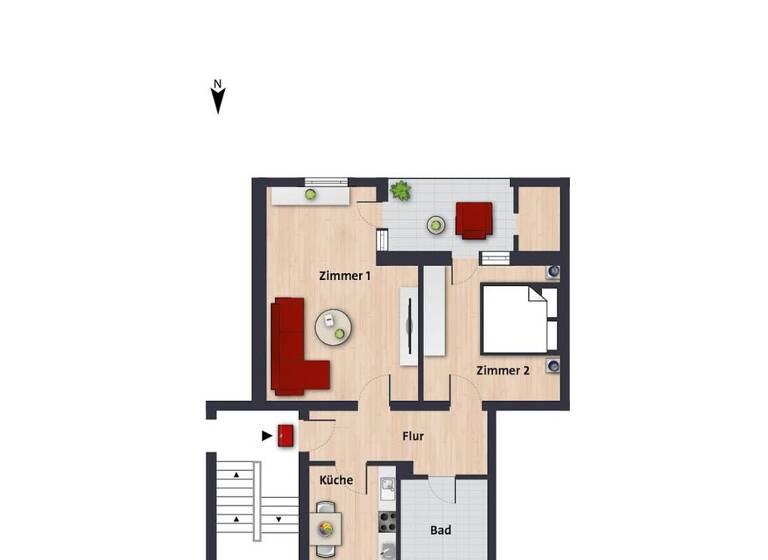Wohnung zur Miete 459 € 2 Zimmer 59,6 m² 1. Geschoss frei ab 28.05.2026 Hubertusstr. 57 Kreuzheide Wolfsburg 38448
