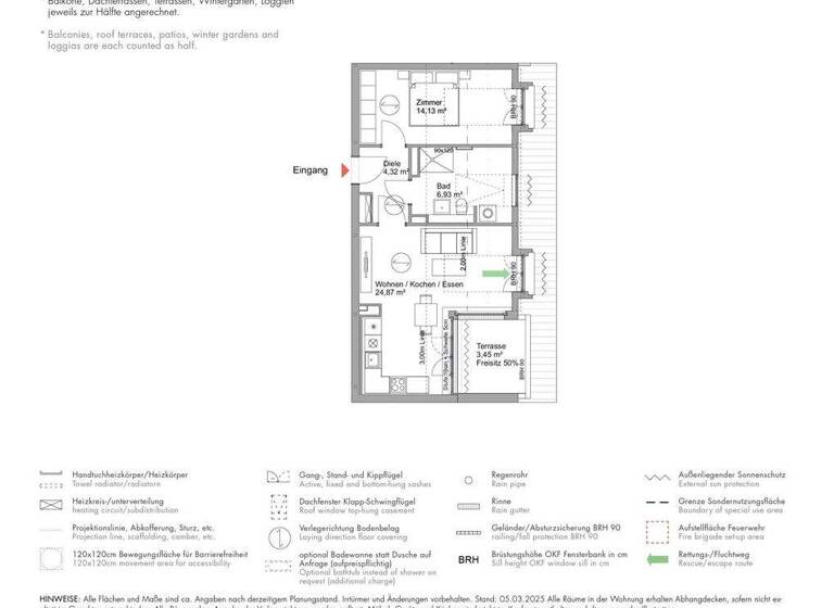 Wohnung zum Kauf 438.500 € 2 Zimmer 53,7 m² 2. Geschoss Schwedische Allee 27 Krampnitz Potsdam 14476