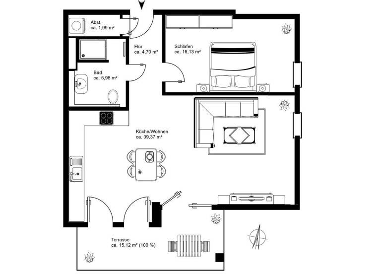 Wohnung zum Kauf 540.000 € 2 Zimmer 77 m² Seebad Warnemünde Rostock 18119