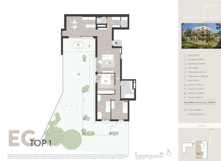 Wohnung zum Kauf - Erstbezug 796.940 € 4 Zimmer 102 m² EG frei ab sofort Wien 1140
