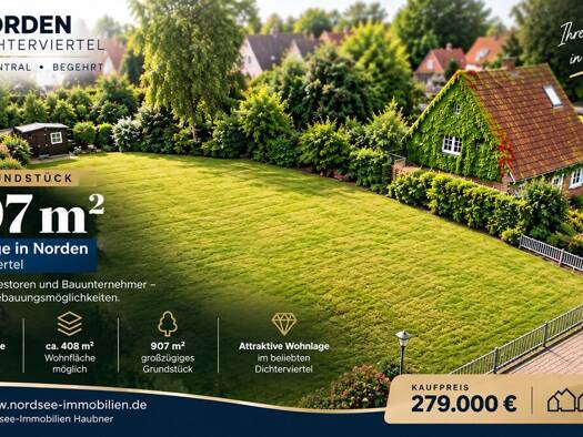 Grundstück zum Kauf 279.000 € 907 m² Grundstück Norden Norden 26506