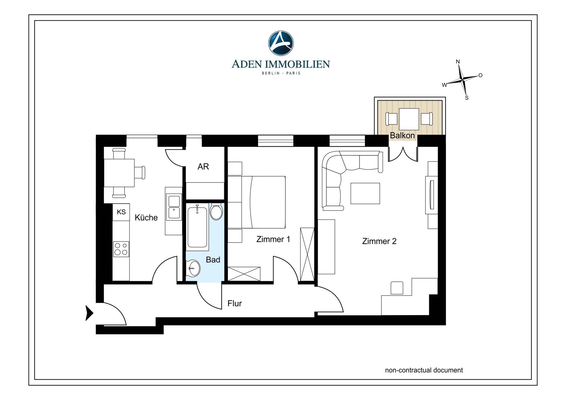 Wohnung zum Kauf 299.900 € 2 Zimmer 56 m²<br/>Wohnfläche 4.<br/>Geschoss Philippistr. 3 Charlottenburg Berlin 14059