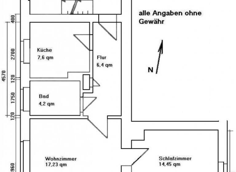 Wohnung zur Miete 298 € 2 Zimmer 49,5 m² EG frei ab 01.06.2026 Merseburger Straße 8 Frankleben Braunsbedra 06242