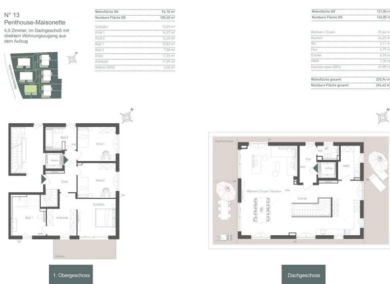 Penthouse zum Kauf - Erstbezug provisionsfrei 2.998.000 € 4,5 Zimmer 225,9 m² 2. Geschoss Waldschulstraße 53 Trudering-Riem München 81827