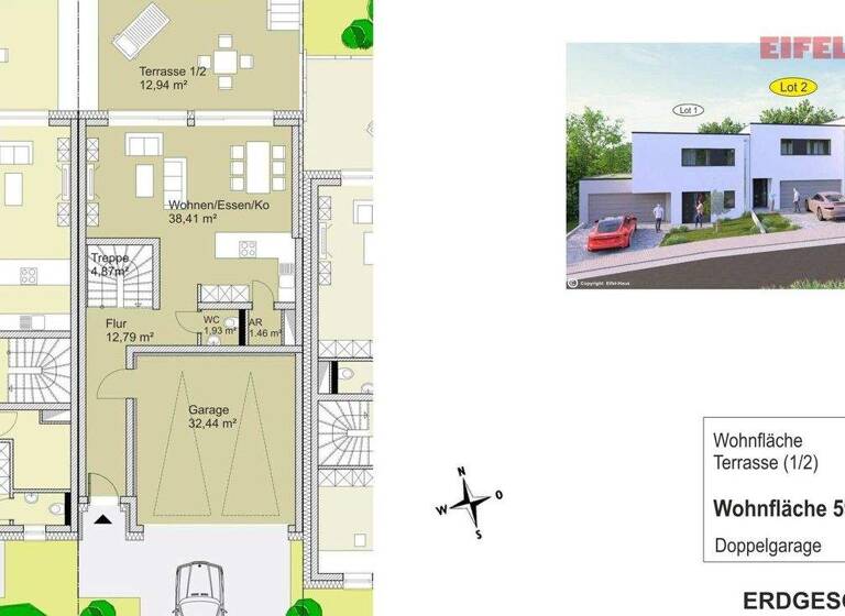 Reihenmittelhaus zum Kauf - Erstbezug provisionsfrei 1.398.000 € 4 Zimmer 165 m² 388 m² Grundstück rue de Crauthem 44 Peppange L-3390