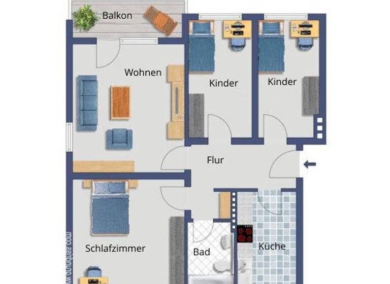Wohnung zum Kauf provisionsfrei 171.000 € 4 Zimmer 85,7 m² 1. Geschoss Weizenfurt 39 St. Magnus Bremen 28759