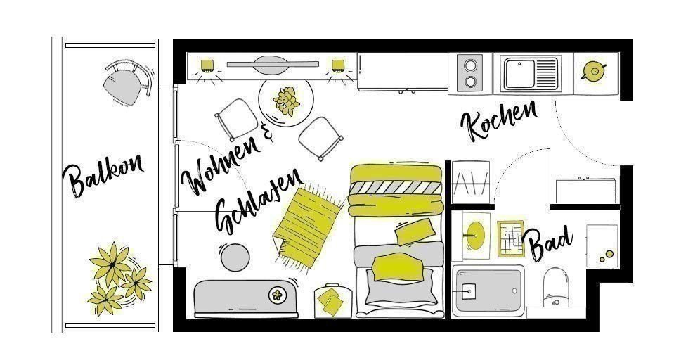 Studio zur Miete 381 € 1 Zimmer 25 m²<br/>Wohnfläche 1.<br/>Geschoss 15.01.2025<br/>Verfügbarkeit Am Sonnenhügel 5 Südstadt / Hardt Schwäbisch Gmünd 73525