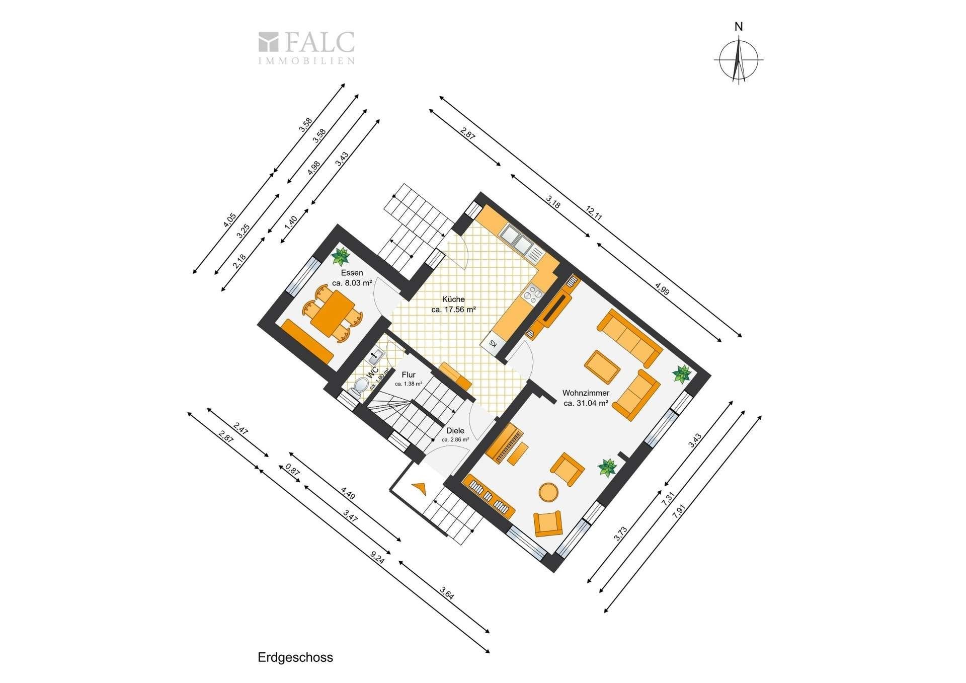 Doppelhaushälfte zum Kauf provisionsfrei 299.000 € 5 Zimmer 139 m²<br/>Wohnfläche 547 m²<br/>Grundstück Jahnstraße 12 Kellen Kleve 47533