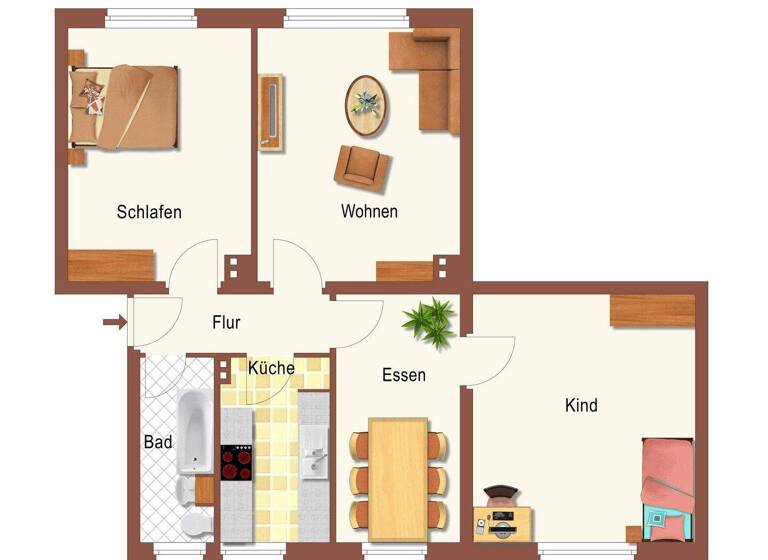 Wohnung zur Miete 530 € 3,5 Zimmer 79 m² frei ab 01.04.2026 Altmittweida 09648