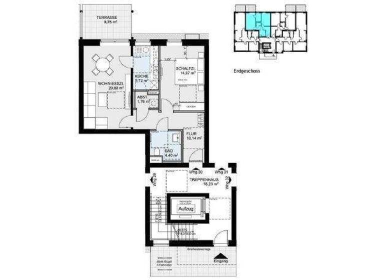 Wohnung zur Miete 834 € 2 Zimmer 59,6 m² Am Bahnhof 6 Alveslohe 25486