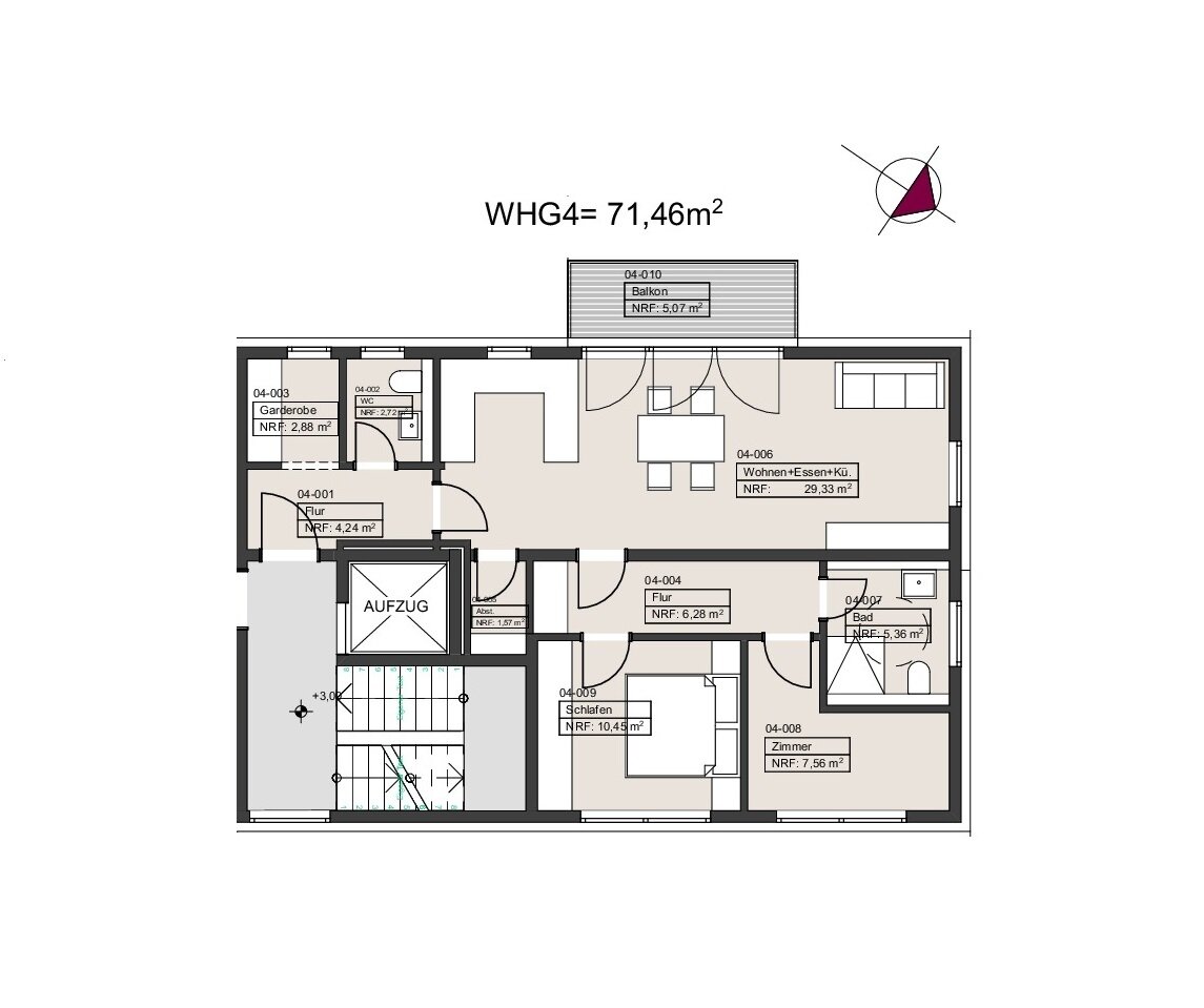 Wohnung zum Kauf provisionsfrei 398.000 € 3 Zimmer 71,5 m²<br/>Wohnfläche 1.<br/>Geschoss Weilbach Flörsheim 65439