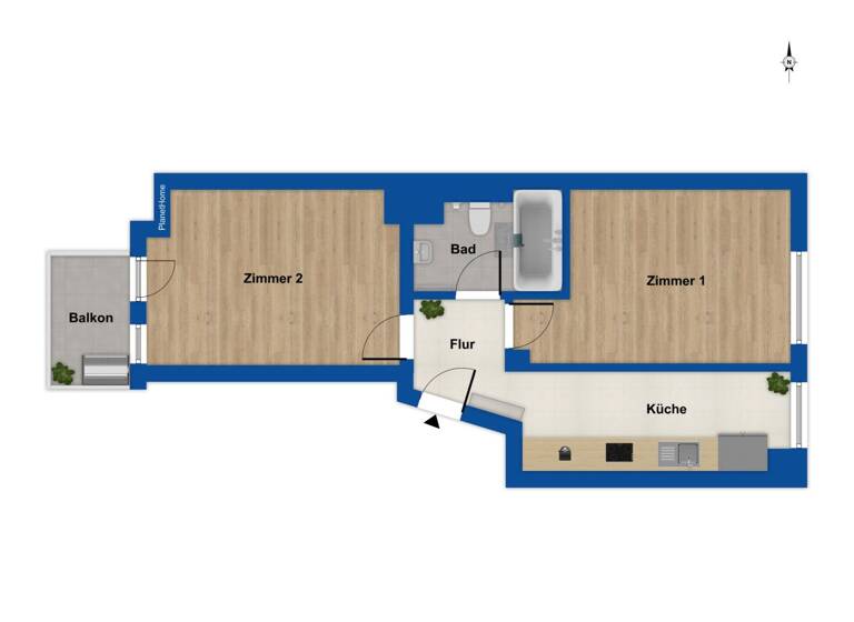 Wohnung zum Kauf 95.000 € 2 Zimmer 47 m² Krämpfervorstadt Erfurt 99085