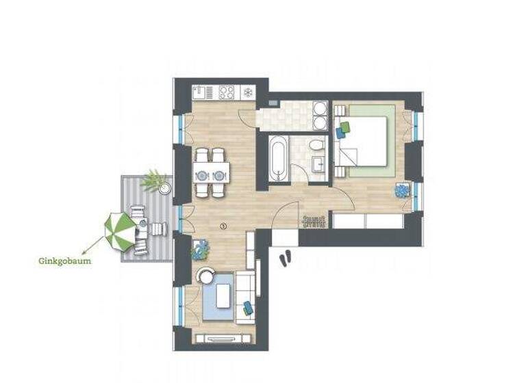 Wohnung zum Kauf provisionsfrei 285.500 € 2 Zimmer 55,2 m² 1. Geschoss Heppenheim Heppenheim (Bergstraße) 64646
