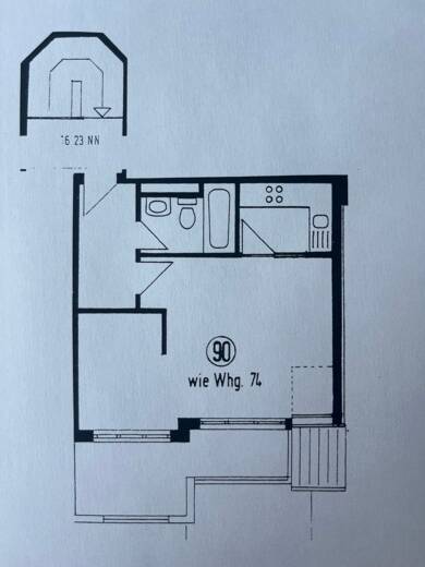 Wohnung zur Miete 440 € 1 Zimmer 39 m² Dachgeschoss frei ab 01.10.2025 Am Deich 64 D, WE 90 (DG) Neustadt Bremen 28199