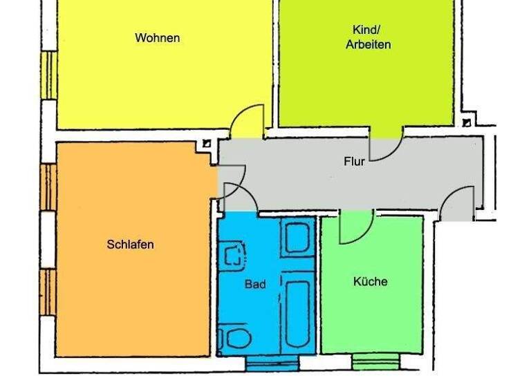 Wohnung zur Miete 540 € 3 Zimmer 78,8 m² Gröba Riesa 01591