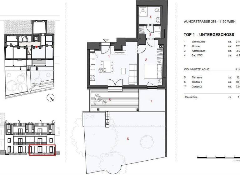 Wohnung zum Kauf - Erstbezug 434.000 € 2 Zimmer 41,8 m² EG Wien 1130