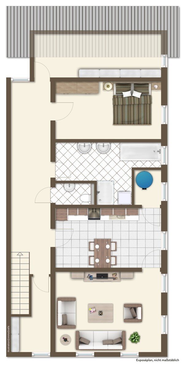 Wohnung zur Miete 660 € 3 Zimmer 96 m²<br/>Wohnfläche 1.<br/>Geschoss ab sofort<br/>Verfügbarkeit Dunningen Dunningen 78655