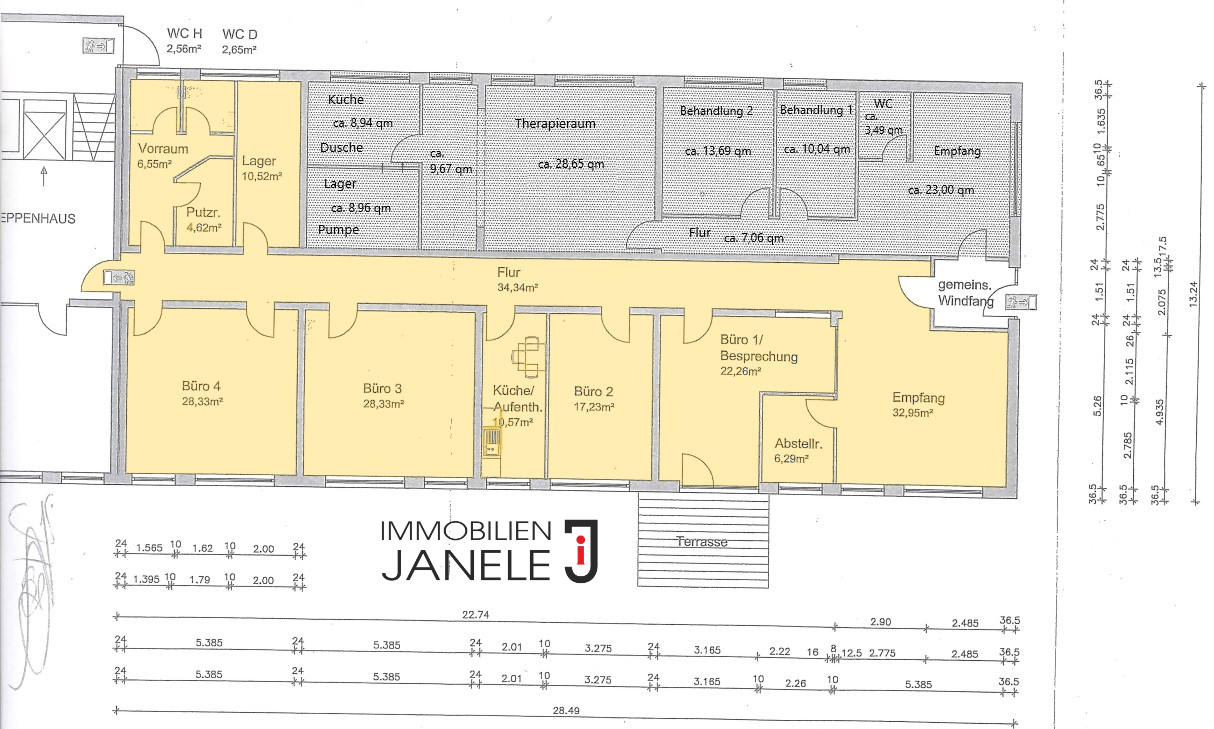 Büro-/Praxisfläche zur Miete provisionsfrei 7,50 € 5 Zimmer 229 m²<br/>Bürofläche Mittlerer Westen Regensburg 93049