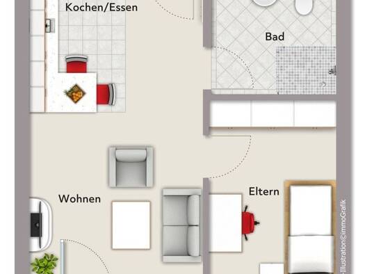 Wohnung zur Miete 700 € 2 Zimmer 46 m² frei ab 01.10.2026 Weiltingen Weiltingen 91744