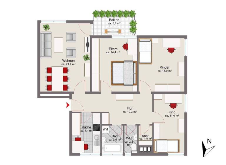 Wohnung zum Kauf 470.000 € 4 Zimmer 94,1 m² 3. Geschoss Germering 82110