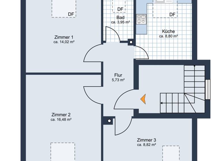 Wohnung zum Kauf 199.000 € 3 Zimmer 58 m² Feudenheim Mannheim / Feudenheim 68259